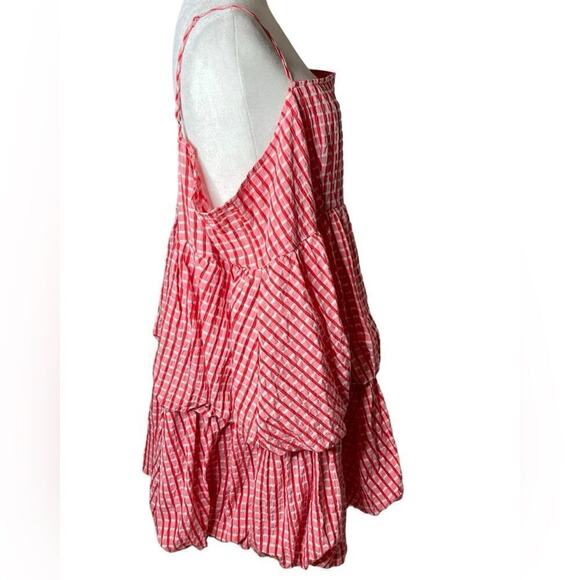 Davi & Dani Red Pink Gingham Bubble Hem Dress NWT | 3X - Picture 9 of 13